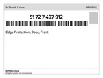 Genuine Bmw Edge Protection, Door, Front 51-72-7-497-912 New. Fixed Price $144.85.