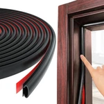 19.7FT D-shape Door Seal Self-adhesive Soundproof Weather Stripping Black. Fixed Price $13.49.