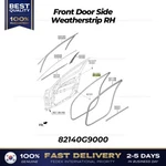 Genuine Front Door Side Weatherstrip 82140G9000 For Hyundai Genesis G70. Fixed Price $79.00.