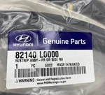 Hyundai Genuine Parts 82140-L0000 Door Weatherstrip, W/strip Assembly-fr Dr, Rh. Fixed Price $147.11.