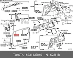 Weatherstrip, Front Door Opening Trim, Right, 6231135040 For Toyota 62311-35040. Fixed Price $168.03.