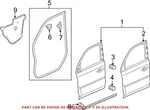 New Genuine Honda Pilot Front Door Weatherstrip Seal Left Oe 72350SZAA01. Fixed Price $129.91.