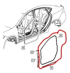 Genuine Mopar Front Door Weatherstrip Left 68082803AD. Fixed Price $49.00.