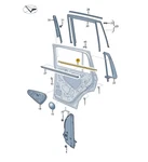 New Volkswagen Tiguan AD1 Rear Left Door Window Molding 5NN8394775AP No Duty. Fixed Price $81.04.