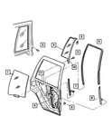 Genuine Mopar Rear Door Glass Seal Right 55136080AI. Fixed Price $86.34.