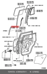 Genuine Oe Weatherstrip Rear 6789547011 For Toyota 67895-47011. Fixed Price $17.08.