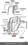 Genuine Oe Door Weather Strip, 6787142070 For Toyota 67871-42070. Fixed Price $72.21.