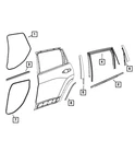 Genuine Mopar Rear Door Body Mounted Weatherstrip Right 05056309AA. Fixed Price $56.17.