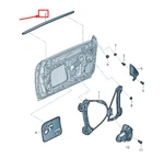 New Vw Window Slot Seal With Trim Strips Gloss Aluminium 5C5837475C7Z7. Fixed Price $228.65.