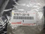 Oem 2013-2018 Lexus ES350 ES300H Passenger Rear Door Weatherstrip 67871-33110. Fixed Price $50.00.