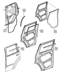 Genuine Mopar Rear Door Mounted Weatherstrip Right 68045992AB. Fixed Price $150.93.