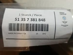 17-23 Bmw 5-SERIES Rear Right Side Door Belt Molding Weatherstrip 51357381848. Fixed Price $60.00.