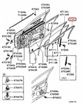 Mitsubishi Genuine Lancer EVO8 CT9A CS7A F&r Door Inner Weatherstrip Rh Lh Set. Fixed Price $250.00.