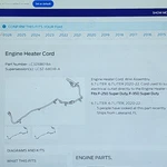 LC3Z-6B018A Ford 20 22 Block Heater Cable Harness. Fixed Price $185.00.